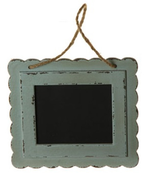 10" French Countryside Horizontal Green Distressed Frame Hanging Chalkboard Wall Decor