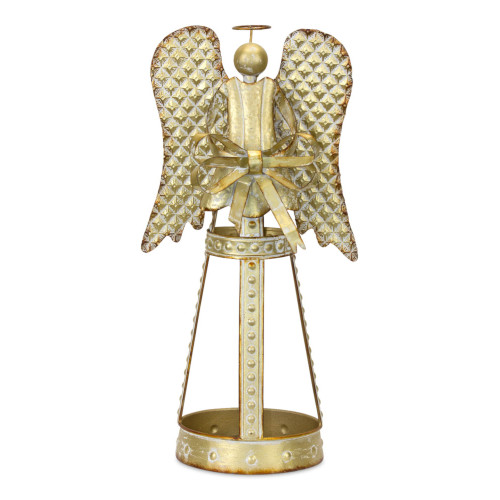 Set of 2 Champagne Gold Angel Christmas Tabletop Figurine, 26"