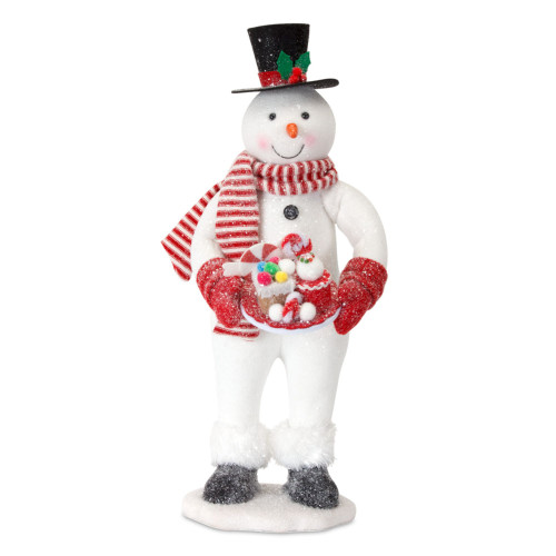 Set of 2 Red and White Solid Snowman Christmas Décor 20.5"