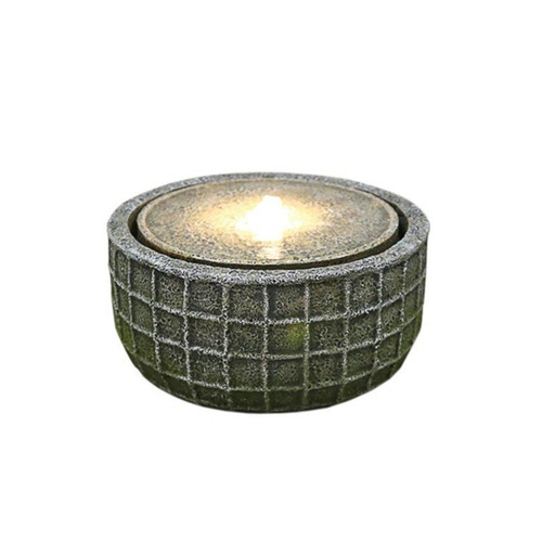 17" Gray Rustic Finish Basket Bubbling Garden Fountain