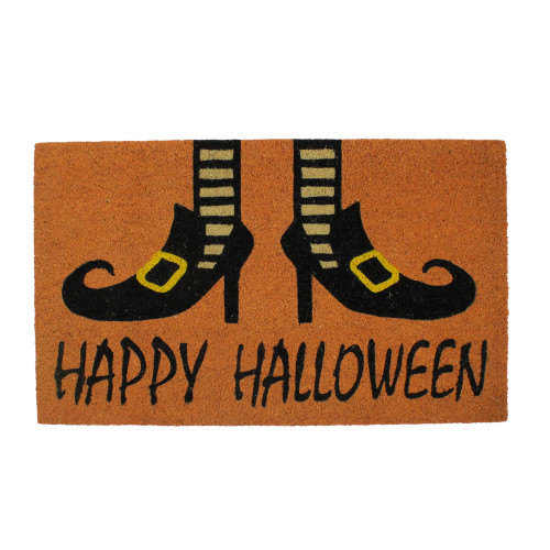 Wicked Witch Shoes "Happy Halloween" Coir Doormat 18" x 30"