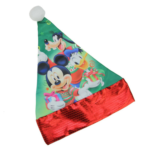 Green and Red Mickey Mouse Unisex Child Christmas Hat Costume Accessory - One Size