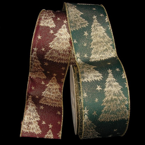 Burgundy Tannenbaum Taffeta Wired Craft Ribbon 3" x 20 Yards