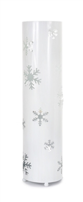 24" Elegant Winter White Christmas Snowflake Standing Floor Candle Lantern