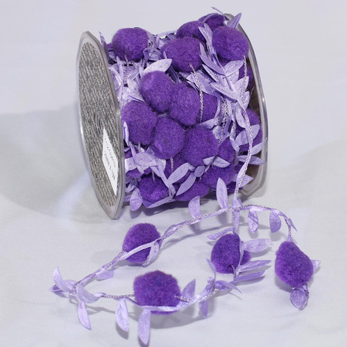 Purple Leaves with Balls Party Garland 0.75" x 22 Yards