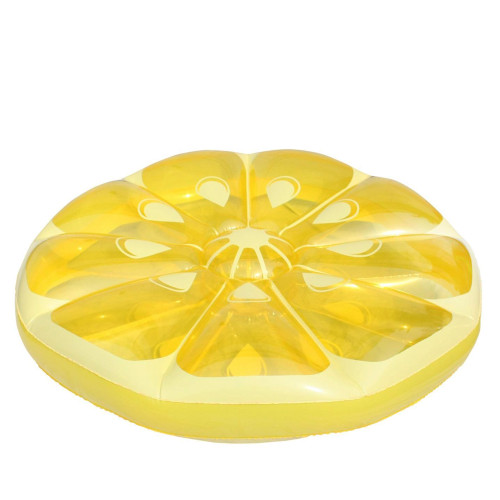49" Inflatable Yellow Lemon Fruit Slice Circular Lounger Float