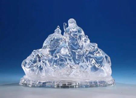 Pack of 2 Icy Crystal Illuminated Religious Christmas Nativity Figurines 8" - 31002393