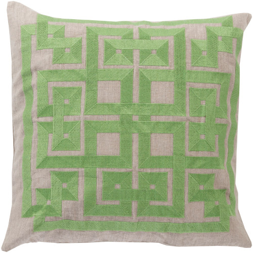 Tiwari Home 18" Green and Gray Geometric Square Throw Pillow Cover - LD006-1818