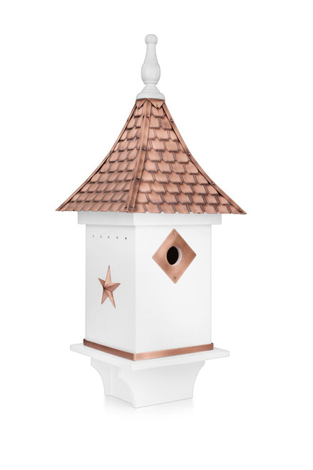 29" White and Brown Villa Outdoor Garden Birdhouse