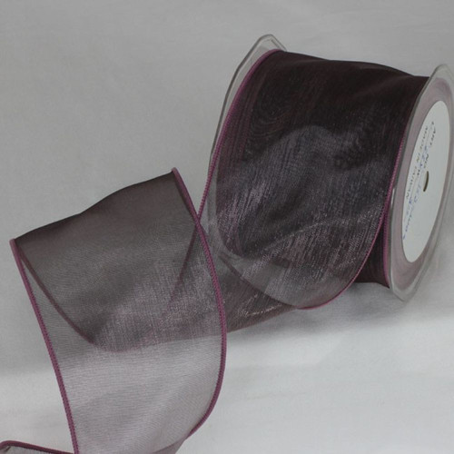 Mauve Purple Wired Edge Craft Organza Ribbon 3" x 27 Yards