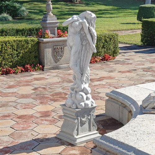 40.5" White and Gray Ascending Angel Sculpture Outdoor Garden Statue