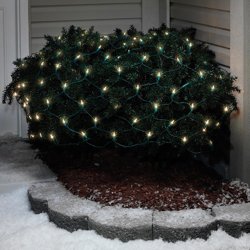 Celebrations Stay-lit LED Mini Clear/Warm White 100 count Net Christmas Lights 24 ft. - Case Of: 1;