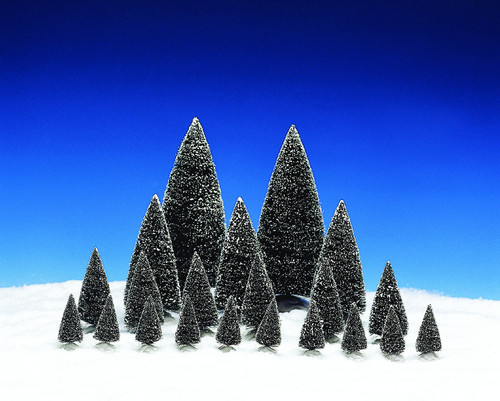 Lemax Pine Trees Porcelain Village Accessory Green Polyester 8.86 in. 21 pc. - Case Of: 1; Each Pack Qty: 21; Total Items Qty: 21