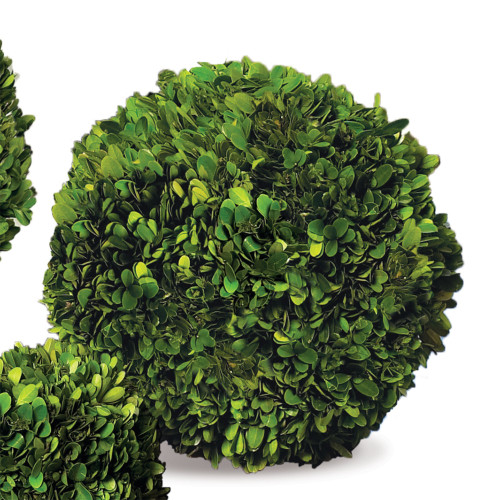 12" Green Contemporary Artificial Topiary Ball with Hanger