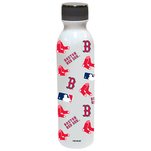 9.75" White and Red MLB Boston Red Sox Water Bottles 24oz.