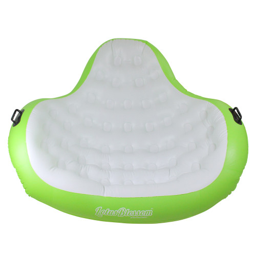 Inflatable Green Lotus Blossom Swimming Pool Duo Float, 14-Inch