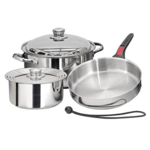 7 Piece Magma Nestable Stainless Steel Starter Cookware Set 10"