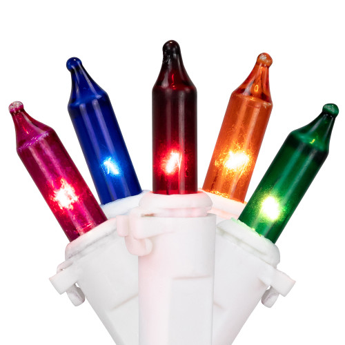 20ct Multi-Color Mini Christmas Lights 2.5” Spacing, 5ft White Wire