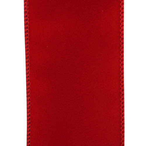 Bright Red Bordered Solid Wired Craft Ribbon 2.5" x 150 Yards