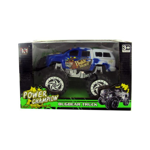 Pack of 3 Blue and White Friction Big Wheel Superpower Truck