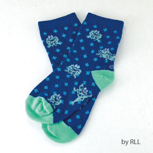 5.5" Blue and Green Frog Unisex Child Passover Crew Socks Costume Accessory - One Size