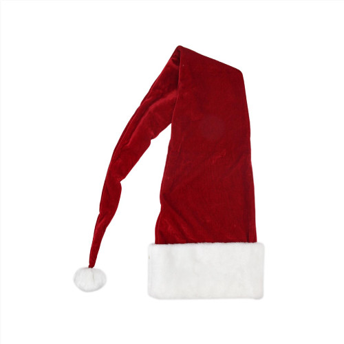 Unisex Adult Christmas Long Santa Hat - One Size  - Red and White