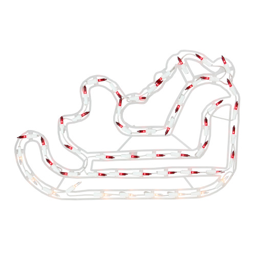 17.5" Red and Clear Santa's Sleigh Christmas Window Silhouette Decoration
