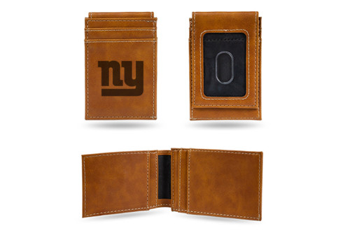 4" Brown NFL New York Giants Rectangular Front Pocket Wallet