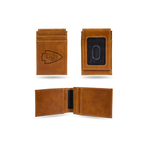 4" Brown NFL Kansas City Chiefs Rectangular Front Pocket Wallet