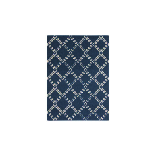 2' x 3' Jagged Bubbles Cobalt Blue and Lilly White Shed-Free Area Throw Rug