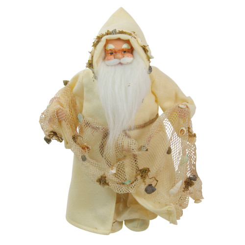 16" Nautical Santa Claus with Fishing Net Christmas Figure