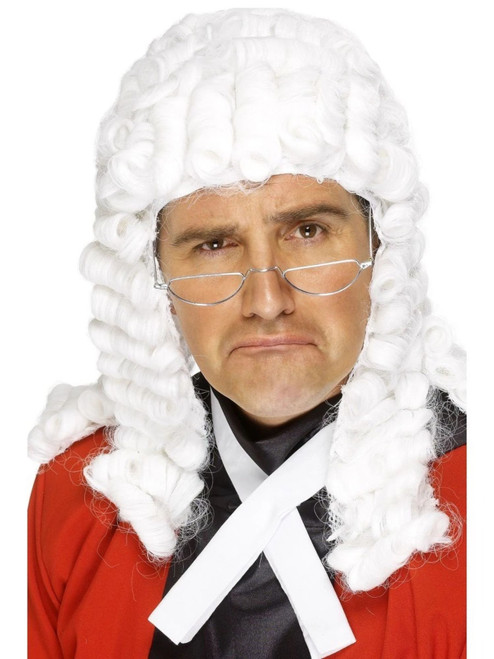 26" White Old England Cops and Robbers Judge Men Adult Halloween Wig Costume Accessory - One Size