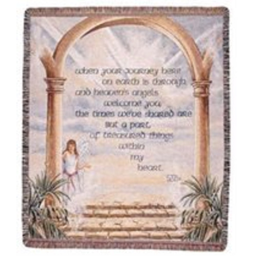 The Journey Inspirational Angel Tapestry Throw Blanket 50" x 60"