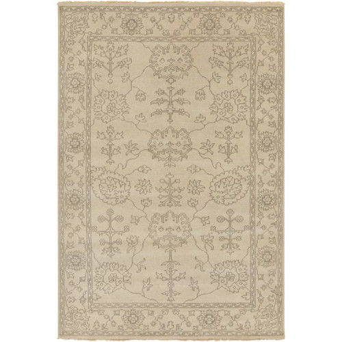 3.75' x 5.75' Brown and Gray Contemporary Hand Knotted Area Throw Rug