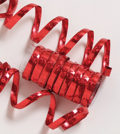 Pack of 6 Red Spools of Ravishing Holographic Serpentine Party Streamers 12.5'