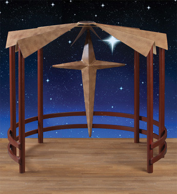 40" Metal Christmas Display Nativity Creche with Star