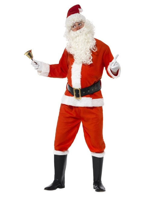 42" Red and White Deluxe Santa Unisex Adult Christmas Costume - Large