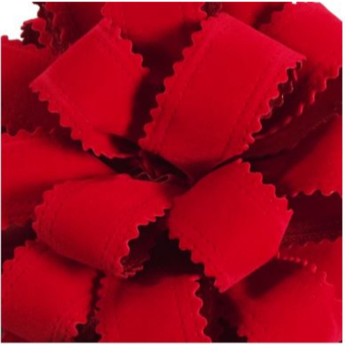 Red Solid Christmas zigzag Craft Ribbon 6.5" x 40 Yards