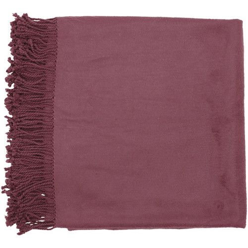 Purple Solid Soft Fringed Throw Blanket 50" x 67"