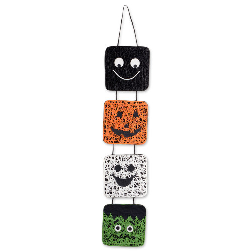 37.4'' White and Orange Hanging Halloween Faces Ornament