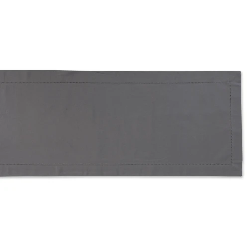 108" Charcoal Gray Hemstitch Solid Rectangular Table Runner