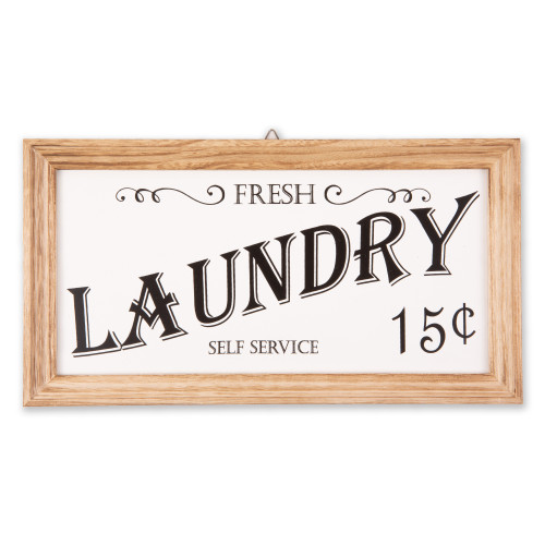 14" Brown and White Laundry Rectangular Farmhouse Sign