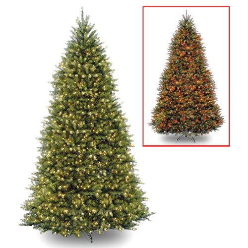 12’ Pre-Lit Dunhill Fir Artificial Christmas Tree – Multi-Color/Warm White LED Lights