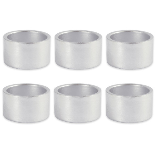 Set of 6 Silver Finished Round Napkin Rings 1.75"
