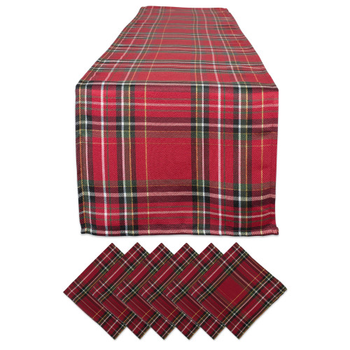 Set of 7 Christmas Red, Green and Yellow Table Runner 72" - 34292951