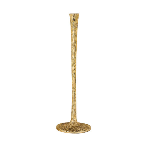 19” Gold Small Striped Texture Candle Stick