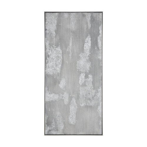60” White and Gray Saris II Rectangular Framed Wall Art Decoration