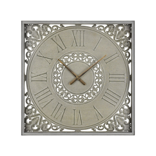 32" Gray with Dusted Brown Finish Roman Numerals Metal Wall Clock