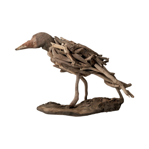 8" Brown Unique Natural Driftwood Decorative Hand-carved Bird