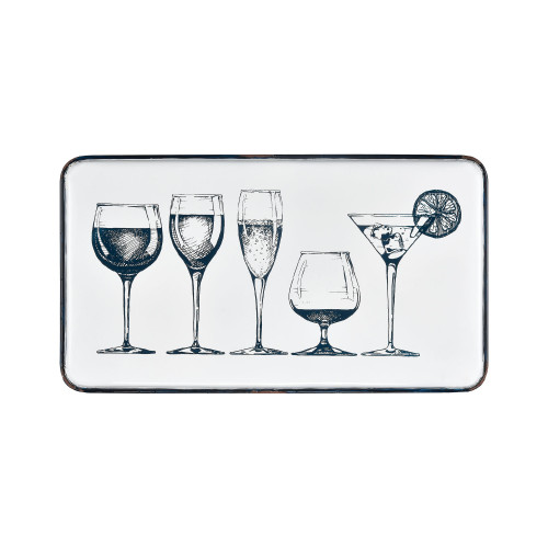 20” Blue and White Catnip Rectangular Framed Wall Art Decoration